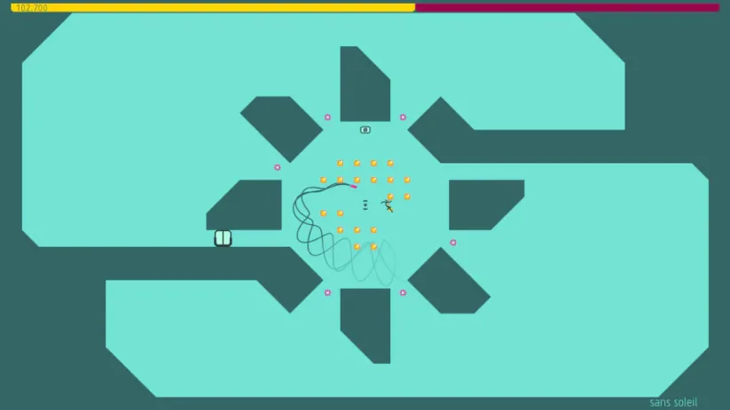 Jeu N++ sur Nintendo Switch : fuite face à un missile