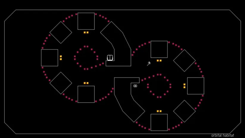Jeu N++ sur Nintendo Switch : Niveau en skin foncé