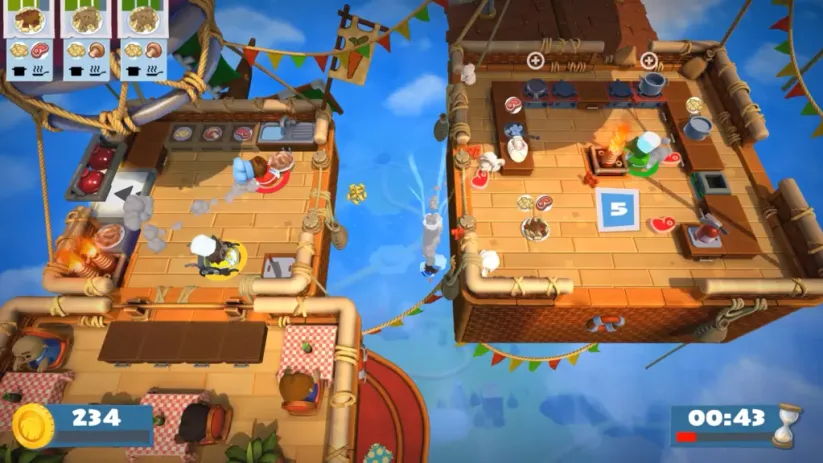 Jeu Overcooked! 2 sur Nintendo Switch : on ne jette pas les pâtes par dessus bord !