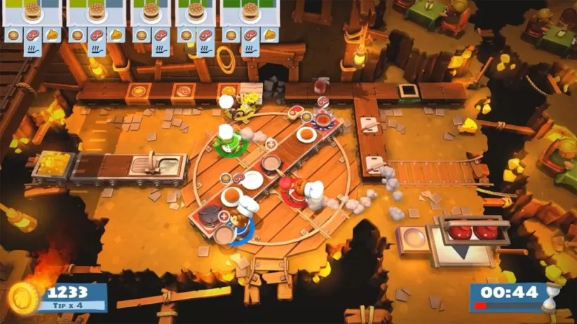 Jeu Overcooked! 2 sur Nintendo Switch : le plan de travail pivottant vous bloquera un moment