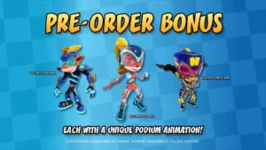 Crash Bandicoot Team Racing Nitro Fueled : pack Electron skins en bonus de précommande
