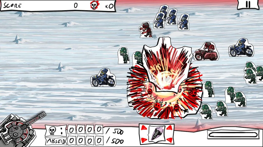 Jeu Paper Wars : Cannon Fodder Devastated sur Nintendo Switch : carnage hivernal