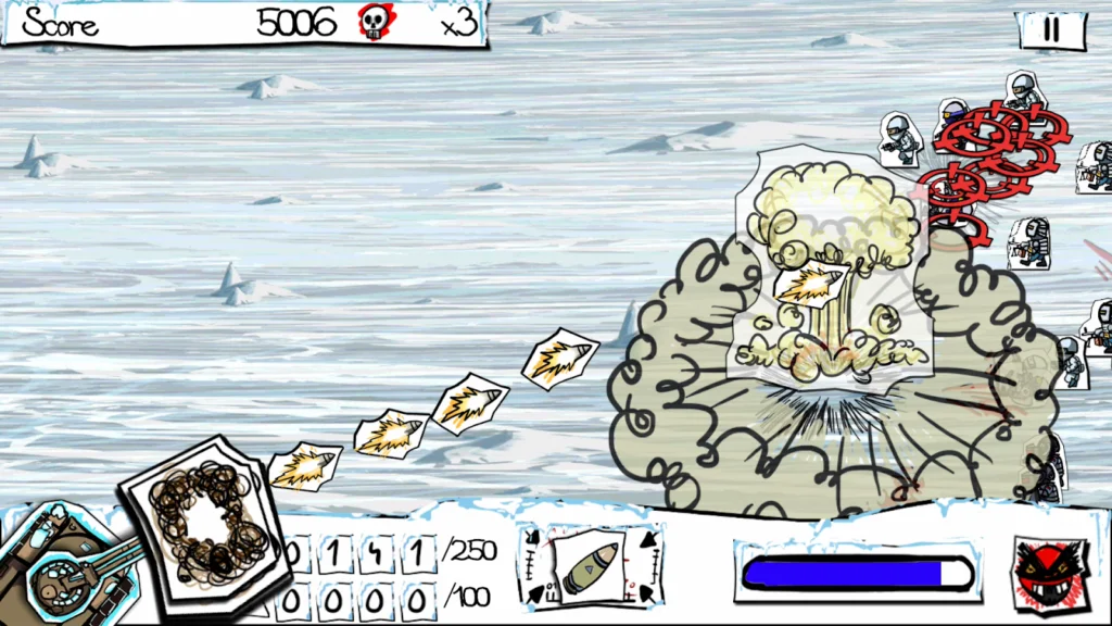 Jeu Paper Wars : Cannon Fodder Devastated sur Nintendo Switch : Explosion hivernale