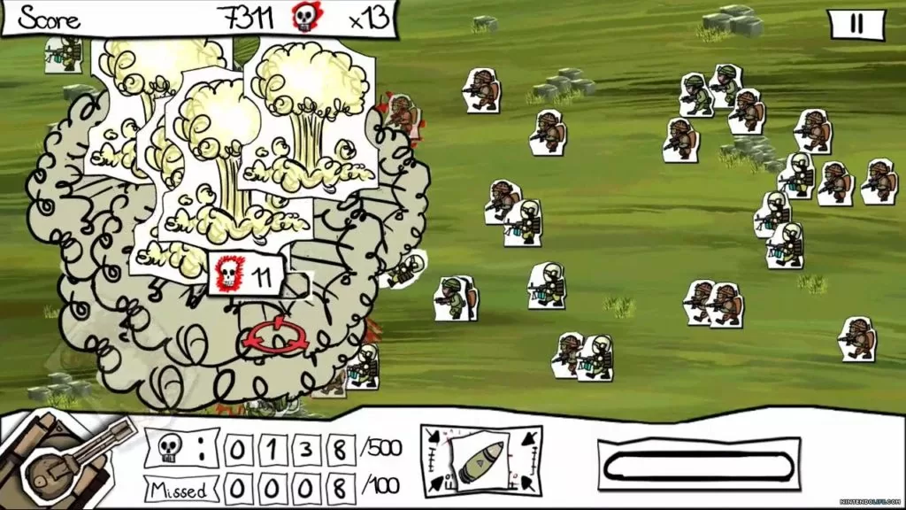 Jeu Paper Wars : Cannon Fodder Devastated sur Nintendo Switch : bataille champêtre