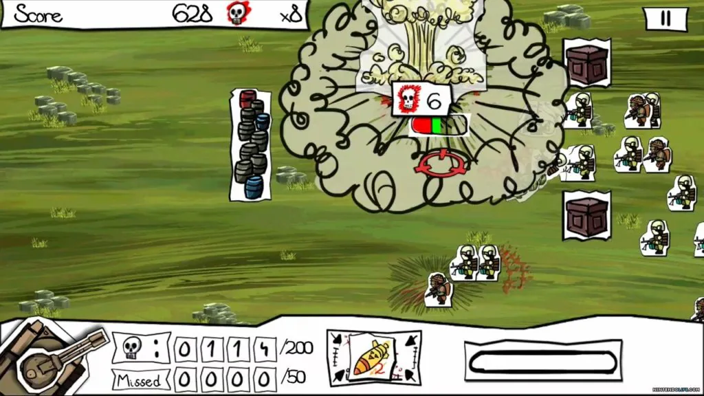 Jeu Paper Wars : Cannon Fodder Devastated sur Nintendo Switch : explosion moyenne