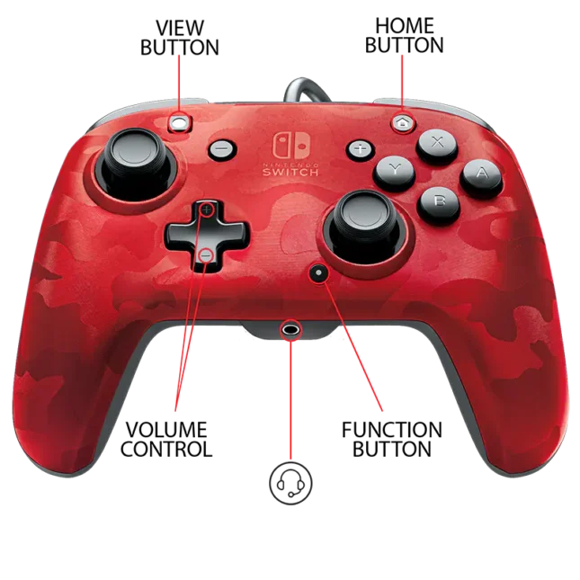 Manette Faceoff Deluxe+ Audio Wired Controller : version rouge 5