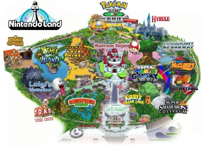 Plan du parc Nintendo Land (Nintendo World Land)
