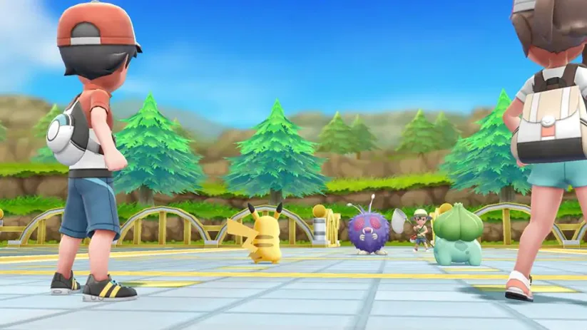 Screenshot du jeu Pokemon Let's Go sur Nintendo Switch : combat de pokemons