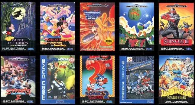 10 autres jeux annoncés sur MegaDrive Mini : Earthworm Jim, Streets of Rage II, Sonic the Hedgehog II, Castle of Illusion, Landstalker, Probotector, Shinobi III, Super Fantasy Zone, Thunder Force III et World of Illusion.