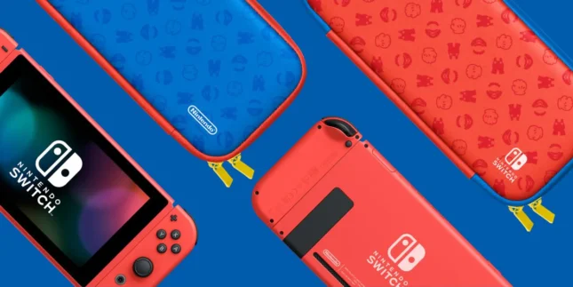 Console Nintendo Switch Super Mario Edition Limitée : protection écran et sacoche de transport disponibles