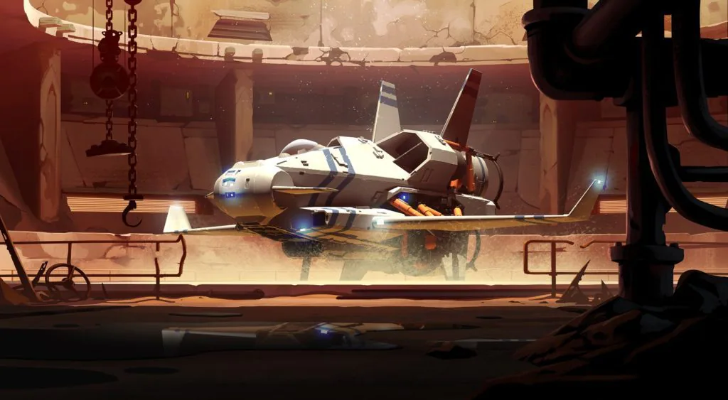 Jeu Rebel Galaxy Outlaw sur Nintendo Switch : artwork d'un des vaisseaux