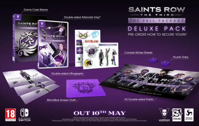 Jeu Saints Row : The Third - The Full Package sur Nintendo Switch : présentation du contenu de l'édition Deluxe du jeu