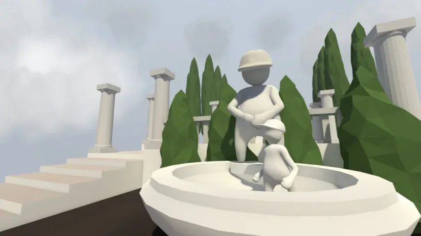 Screenshot du jeu Human Fall Flat sur Nintendo Switch : statue