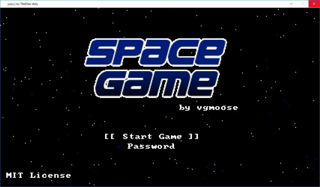 Screenshot du compte Twitter Yuzu @yuzuemu : émulation du jeu Space Game finalisée