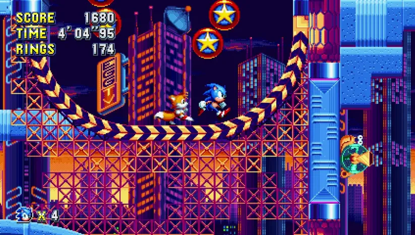 Jeu Sonic Mania Plus sur Nintendo Switch : Sonic et Tails sont en ville