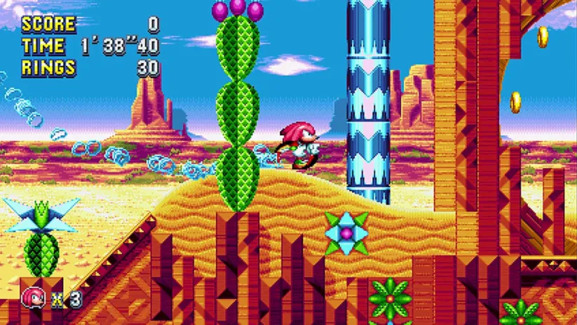 Jeu Sonic Mania Plus sur Nintendo Switch : un tatou dans le désert