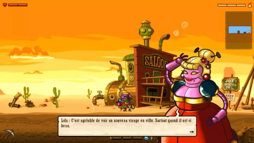 Image du jeu SteamWorld Dig sur Nintendo Switch : dialogue avec Lola