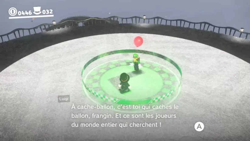 Jeu Super Mario Odyssey sur Nintendo Switch : cache ballon