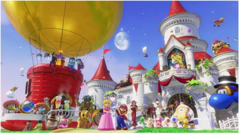 Jeu Super Mario Odyssey sur Nintendo Switch : carte postale de 100%