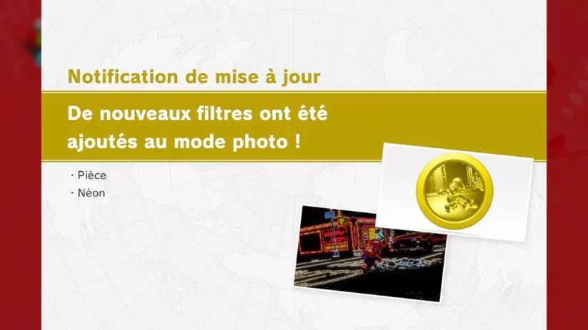 Jeu Super Mario Odyssey sur Nintendo Switch : nouveaux filtres pour le mode photo