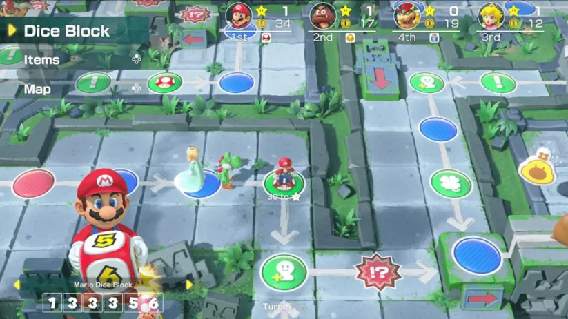Jeu Super Mario Party sur Nintendo Switch : premier plateau du jeu 