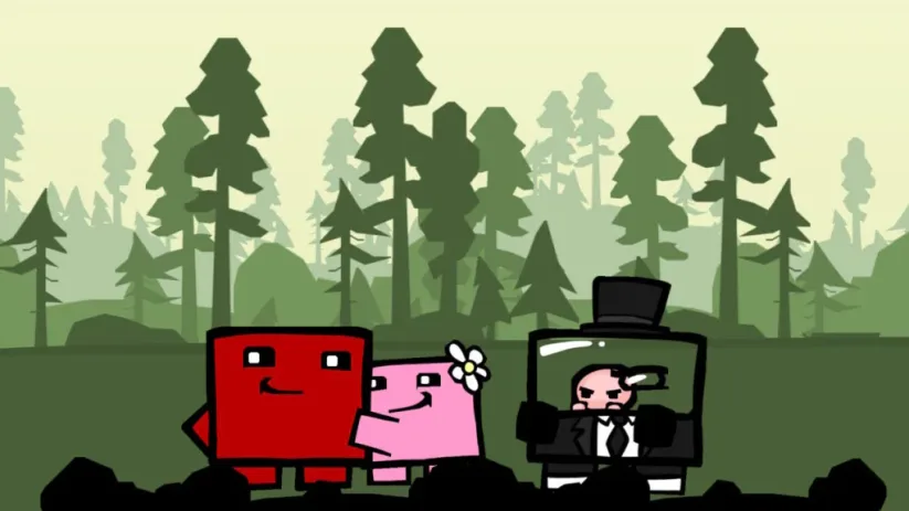 Image du jeu Super Meat Boy sur Nintendo Switch : screenshot de la cinématique d'introduction