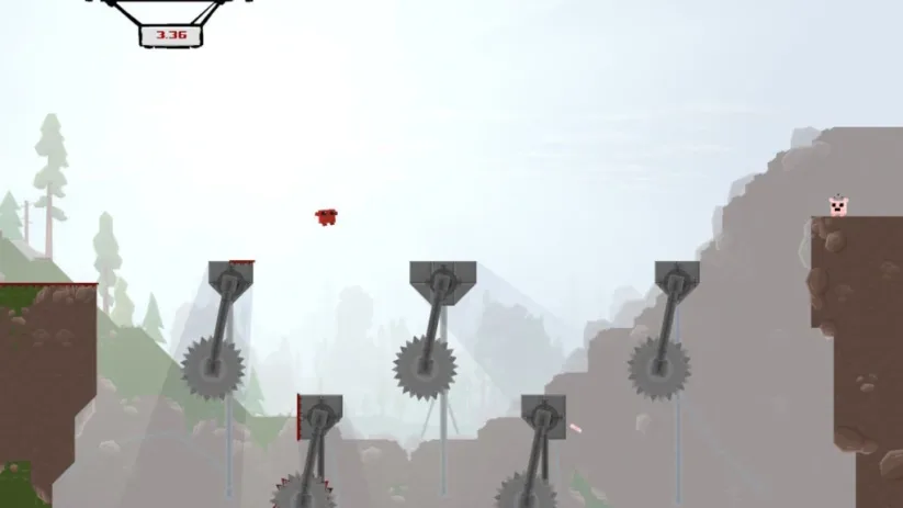 Image du jeu Super Meat Boy sur Nintendo Switch : en plein vol