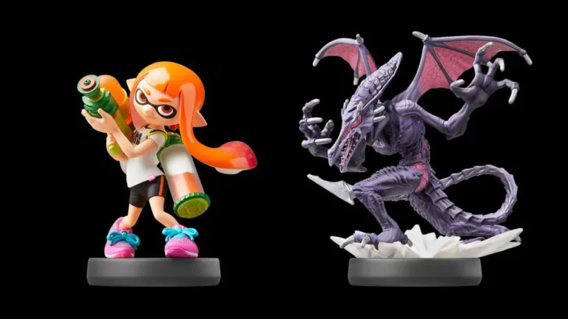 Amiibos Ridley et Inkling girl dans la collection Super Smash Bros.