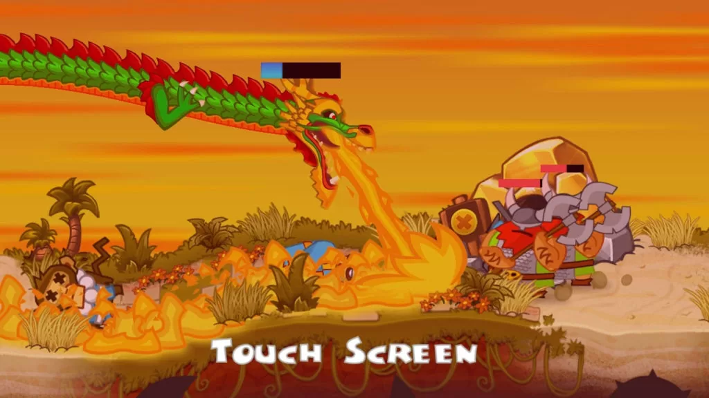 Jeu Swords & Soldiers sur Nintendo Switch : ce dragon est dévastateur