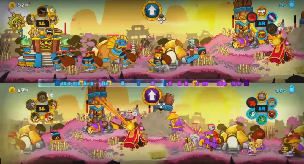Jeu Swords & Soldiers sur Nintendo Switch : écran partagé en multijoueur