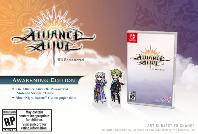 Version physique standard de The alliance Alive HD Remaster sur Nintendo Switch