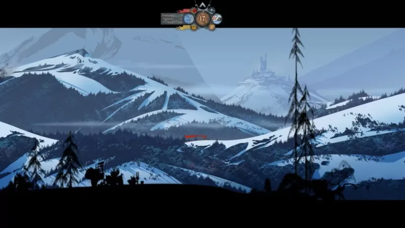 Jeu The Banner Saga sur Nintendo Switch : voyage à travers les montagnes enneigées