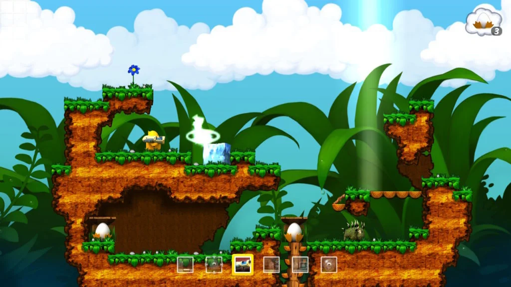 Jeu Toki Tori sur Nintendo Switch : poussin armé