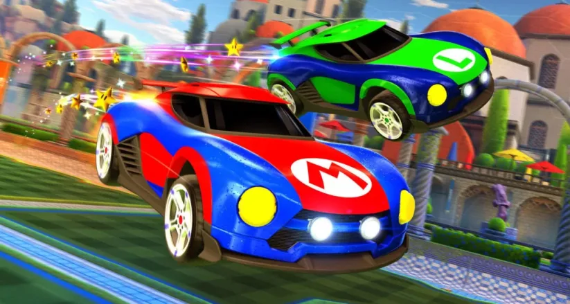 Voitures Mario et Luigi dans Rocket League sur Nintendo Switch