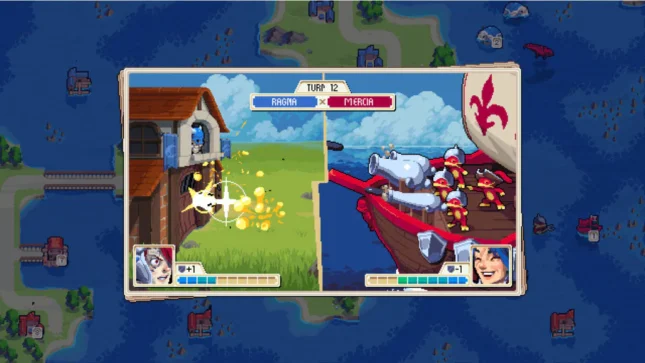 Jeu Wargroove sur Nintendo Switch : attaque maritime