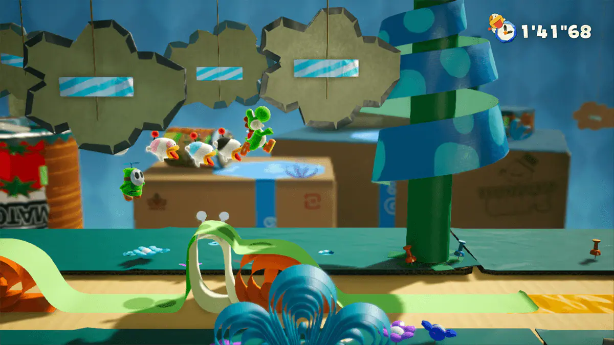 Jeu Yoshi's Crafted World sur Nintendo Switch : trouvez les Tipoochys dans la forêt