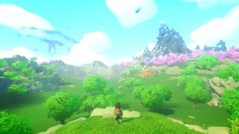 Jeu Yonder The Cloud Catcher Chronicles sur Nintendo Switch : Des paysages à couper le souffle.