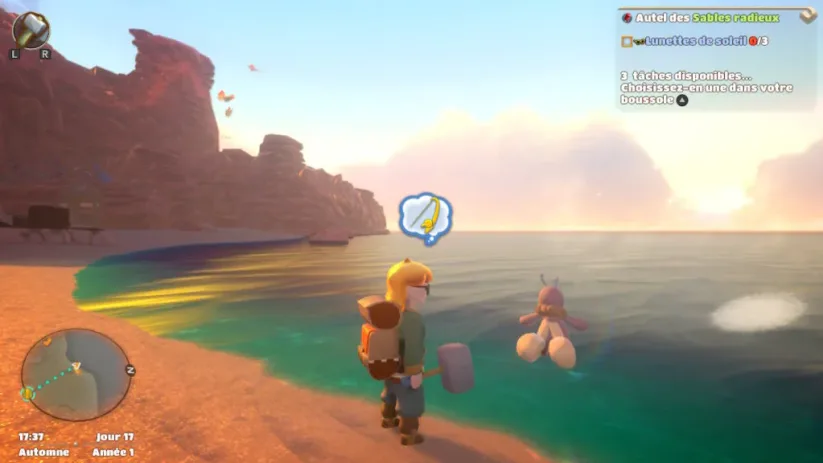 Jeu Yonder The Cloud Catcher Chronicles sur Nintendo Switch : Diverses manières de récupérer des ressources sont disponibles dont la pêche