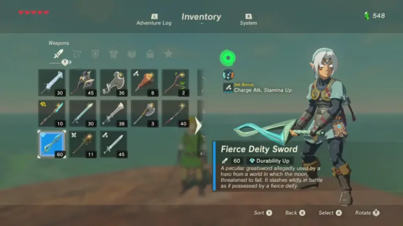 Epée Fierce Deity Sword de Zelda Breath of the Wild