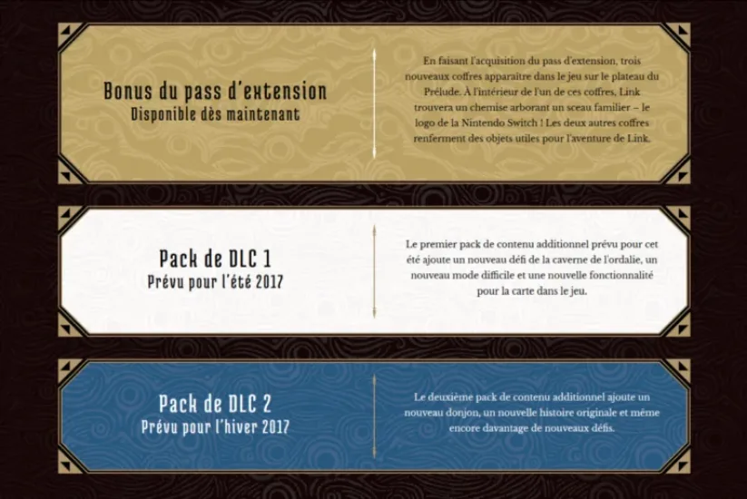 2 packs DLC dans Zelda Breath of the Wild